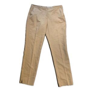 Calvin Klein Womens Solid Brown Khaki Mid Rise Dress Pants 8 Medium